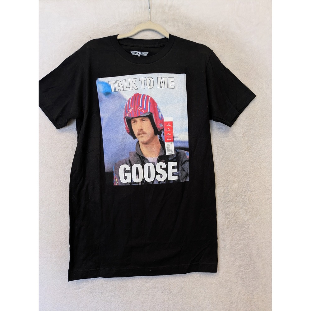 NEW Top‎ Gun Graphic T-Shirt Men's S Black Talk To Me Goose Movie Tee